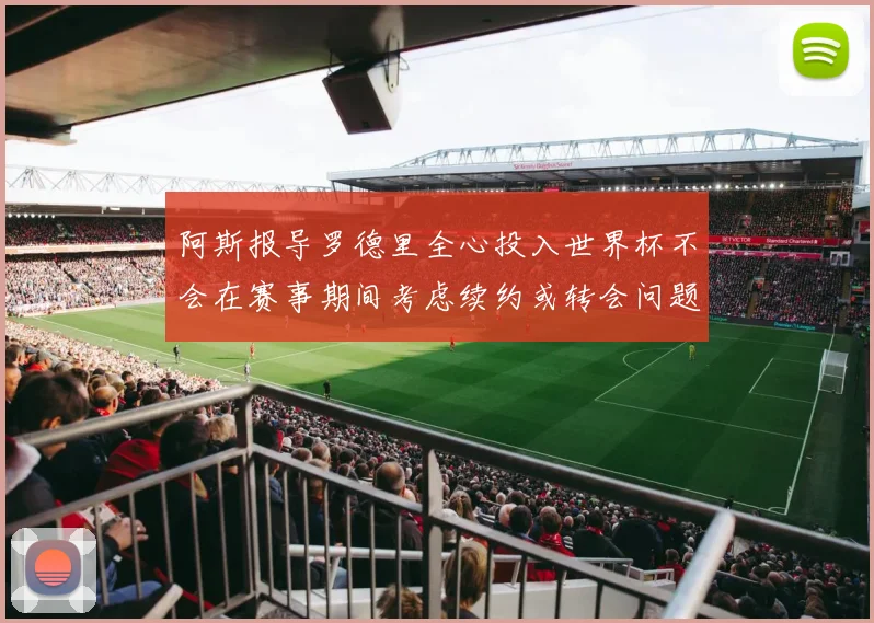 阿斯报导罗德里全心投入世界杯不会在赛事期间考虑续约或转会问题